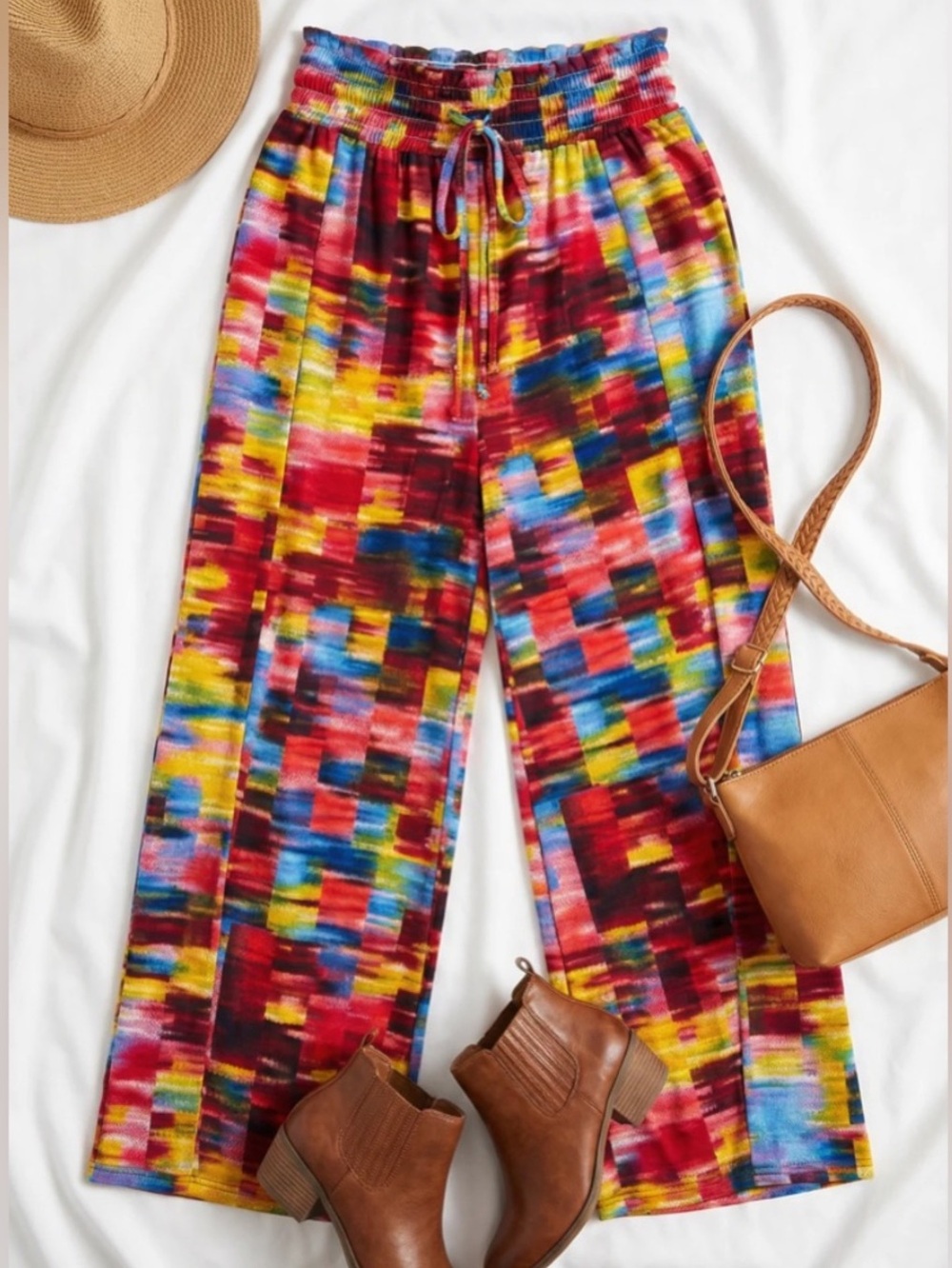 NWT And The Why Kaleidoscope Split Hem Palazzo Pants